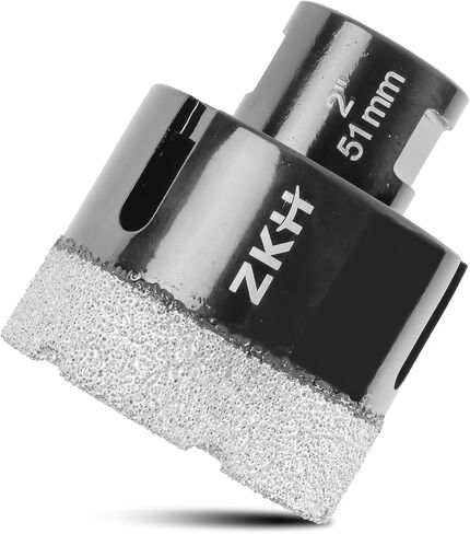 ZKH Diamond Core Drill Bits 2 Inch, Vacuum Brazed Hole Saw, Tile Drill Bits with 5/8-11 Thread, Apply for Porcelain Ceramic Marble Stone Glass Granite in Kuwait