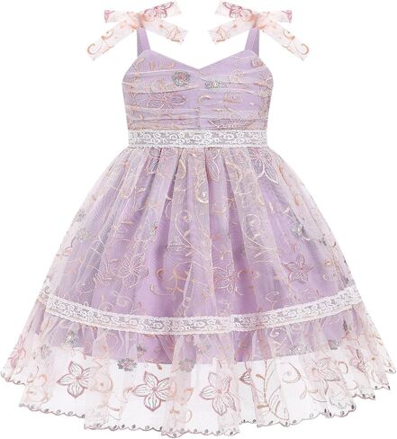 IDOPIP Toddler Baby Girls Embroidery Floral Tutu Dress Summer Sleeveless Bow Smocked Backless Princess Birthday Party Dresses in Saudi Arabia