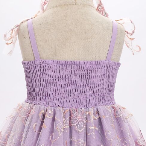 IDOPIP Toddler Baby Girls Embroidery Floral Tutu Dress Summer Sleeveless Bow Smocked Backless Princess Birthday Party Dresses in Saudi Arabia