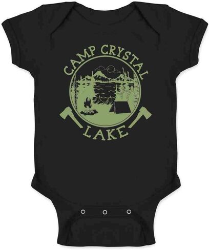 Pop Threads Camp Crystal Lake Counselor Shirt Vintage Costume Infant Baby Boy Girl Bodysuit in Kuwait