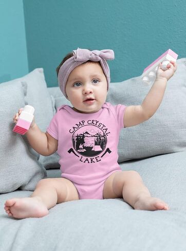Pop Threads Camp Crystal Lake Counselor Shirt Vintage Costume Infant Baby Boy Girl Bodysuit in Kuwait