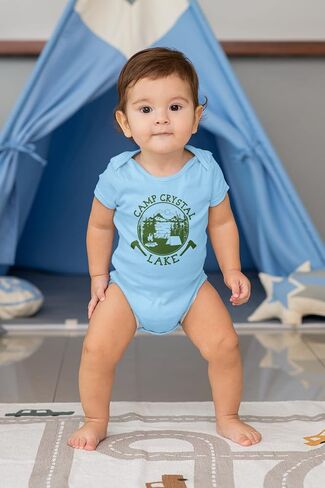 Pop Threads Camp Crystal Lake Counselor Shirt Vintage Costume Infant Baby Boy Girl Bodysuit in Kuwait