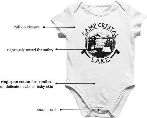 Pop Threads Camp Crystal Lake Counselor Shirt Vintage Costume Infant Baby Boy Girl Bodysuit in Kuwait