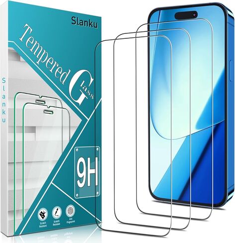 Slanku [3 Pack Privacy Screen Protector for iPhone 16 Pro Tempered Glass Film, Anti-Spy, Full Coverage, Case Friendly in Kuwait