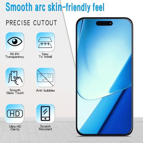 Slanku [3 Pack Privacy Screen Protector for iPhone 16 Pro Tempered Glass Film, Anti-Spy, Full Coverage, Case Friendly in Kuwait