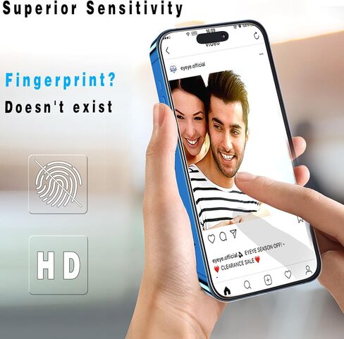 Slanku [3 Pack Privacy Screen Protector for iPhone 16 Pro Tempered Glass Film, Anti-Spy, Full Coverage, Case Friendly in Kuwait