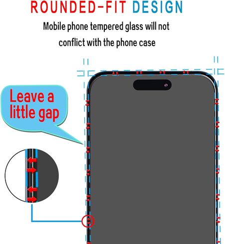 Slanku [3 Pack Privacy Screen Protector for iPhone 16 Pro Tempered Glass Film, Anti-Spy, Full Coverage, Case Friendly in Kuwait