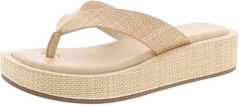 TruFox Women's Platform Flip Flops Wedge Sandals Comfortable Soft Cushion Slip on Summer Beach Thong in Kuwait