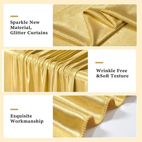 Outpain 10x10ft Silver Sequin Backdrop Curtains -Heavy Duty Gold Photography Backdrops with Non-Shedding Glitter, Wrinkle-Free Stage Drapes for Wedding/Christmas/Studio Shoots (5x10ft 2 Panels) in Kuwait