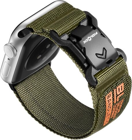 Compatible with Apple Watch Ultra Band - for Men, Wide Soft Nylon Sport Loop with Magnetic Fidlock V-Buckle for iWatch Ultra 2 49mm Series 10 46mm 9/8/7 45mm SE2/SE/6/5/4 44mm 3/2/1 42mm in Kuwait