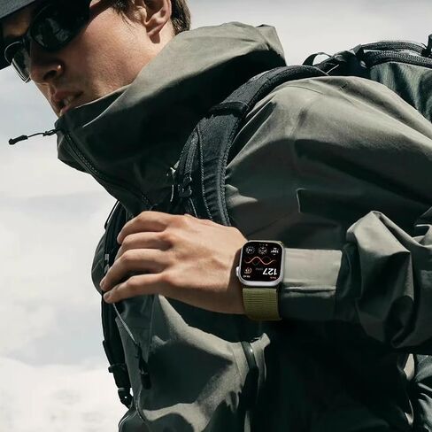 Compatible with Apple Watch Ultra Band - for Men, Wide Soft Nylon Sport Loop with Magnetic Fidlock V-Buckle for iWatch Ultra 2 49mm Series 10 46mm 9/8/7 45mm SE2/SE/6/5/4 44mm 3/2/1 42mm in Kuwait