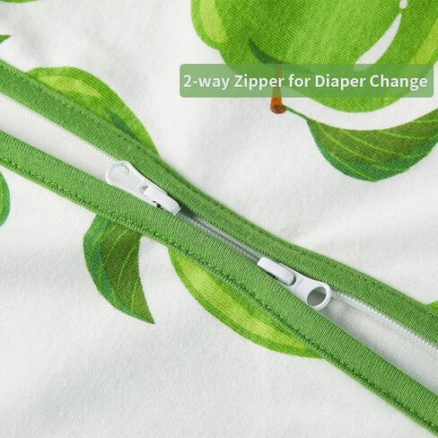 2 Pack Infant Sleep Sack 0-6 Months 100% Cotton Wearable Blanket 0.5 TOG Sleeveless Summer Sleep Sacks with 2-Way Zipper, Green Apple & Fruit Green in Saudi Arabia