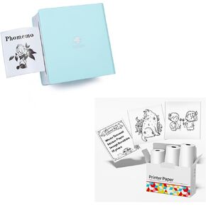 Phomemo Sticker Printer- Mini Printer Sticker Maker M02, Sticker Maker Machine with 1 Rolls Paper, Comes with 3 Rolls of 10 Year Stickers