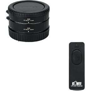 JJC RF Mount Auto Focus Macro Extension Tube Set & RS-60E3 Remote Switch Shutter Release Cord for Canon EOS R/RP / R6 / R6 Mark II / R7 / R8 / R10 / R100 Cameras