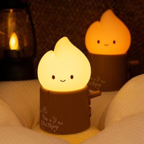 Cute Anemonefish Night Light, LED Squishy Night Lamp, Dimmable Timer Nursery Nightlight for Kids, Rechargeable Touch Lamp, Dorm Decor, Kids Funny Gifts (White Fish)