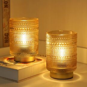 Battery Operated Lamp with Timer, 2025 Home Finds Cordless Battery Powered Table Lamps Portable LED Small Lamp for Bedside Living Room Bedroom Corner Decor or New Home Gift(Transparent)