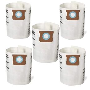 5 Pack Disposable Collection Filter Bags Compatible with Shop-Vac 10-14 Gallon Vacuum, Type F + Type I, Part #9066200 & 9067200 White