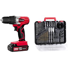 AVID POWER 20V Lithium Ion Cordless Drill Set Bundle with 100Pcs Drill Bit Set