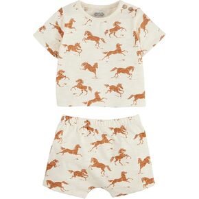 Mud Pie Children's Horse Print Baby Short Set; 9-12M