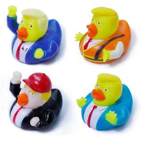 Funny Rubber Ducks Set of 4 – Unique Character Rubber Duckies for Jeep Ducking, Bath Toys, Party Favors, Novelty Duck Gifts for Jeeps, Kids, and Adults