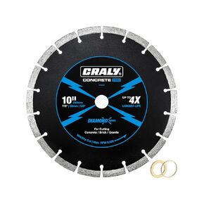 CRALY 10 Inch Segmented Diamond Blade, 7/8 in Arbor, 10'' General Purpose Diamond Stone Blade for Angle Grinder, Mitre Saw & Tile Saw, for Cutting Paver, Masonry, Concrete, Brick, Block, Marble