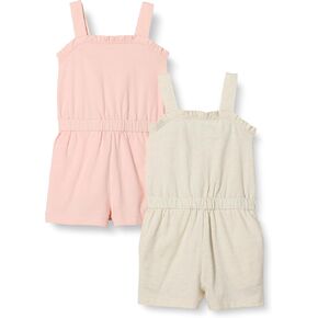 Amazon Essentials Girls and Toddlers' Knit Romper, Pack of 2