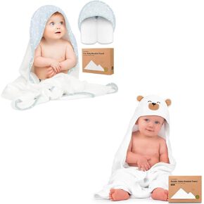 KeaBabies Baby Hooded Towel and Viscose from Bamboo Baby Towel Organic Towel - Infant Towels - Large Hooded Towel - Baby Bath Towel with Hood for Girls, Babies, Newborn Boys