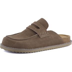 CUSHIONAIRE Zola Women’s Penny Clog Mule – Suede Slip-On with Memory Foam, Cork Footbed & Flexible Outsole