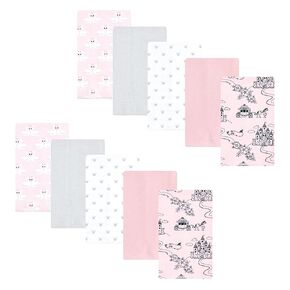Hudson Baby Unisex Baby Flannel Burp Cloth 10pk, Fairytale Princess, One Size