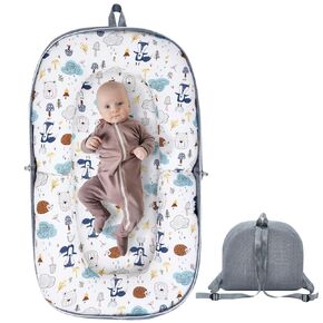 Baby Lounger Folding Baby Travel Bassinet Nest,Portable Carry Bag Lightweight Travel Crib Co- Sleeper for Baby in Bed Suitable for Baby 0-12 Months (Forest Kingdom, 32.28 * 18.89 Inch)