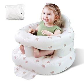 Inflatable Baby Seat for 3-36 Months Babies, Blow up Baby Chair with Built-in Air Pump, PVC Material, Full Enclosure Protection, Outdoor Travel Inflatable Chair for Infant