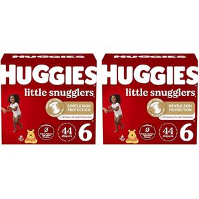 Baby Diapers Size 6 (35+ lbs), 44ct, Huggies Little Snugglers (Pack of 2)