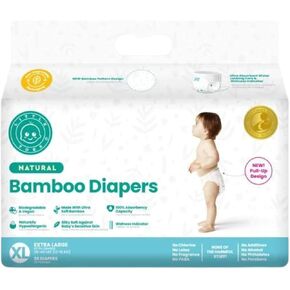 Little Toes Patented Natural Disposable Viscose Diapers ǀ Day and Overnight Diapers ǀ Sustainableǀ 36 Pack (X-Large (Pack of 36))