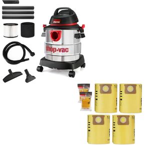 Shop-Vac 5 Gallon 4.5 Peak HP Wet/Dry Vacuum 5 Gallon Filter Bag(4 Pack)