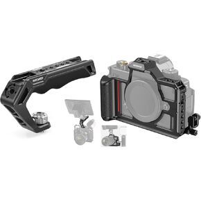 NEEWER Zf Half Cage for Nikon Z f Camera, Formfitting Retro Video Rig with Handgrip, HDMI Cable Clamp, Camera Top Handle with 3/8" Locating Pins for ARRI Included
