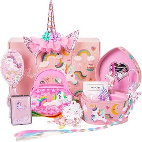 Unicorn Gifts for Girls with Musical Jewelry Box for Girls And Girls Accessories | Unicorn Toys for Girls | Birthday Gifts Set for Girls Toddler Kids 3 4 5 6 7 8 Years Old