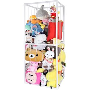Stuffed Animal Storage for Children-PVC Plush Storage Organizer Shelf with Elastic Cord for Birthday Gift for Toddler Baby Kid, Play Room Decor Corner