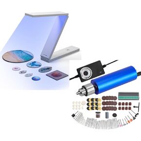 Electric Resin Polishing Kit & UV Light for Resin Curing, Resin Drill with 110 Accessories, Rotary Tool for Resin Casting Molds, Resin Sander and Polishing Kit for Carving, Drilling, Sanding