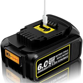 2-in-1 Power Tool Battery with 1 Type-C Charging Port for Charging Battery or USB C Mobile Device (for Makita 18V Battery with USB)