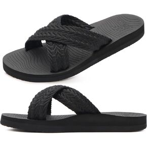 COFACE Womens Orthopedic Sandals Comfortable Orthotic Soft Cushion Recovery Plantar Fasciitis Walking Slip On Ladies Cloud Cross Slides for Woman Size 5-11