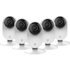 YI Pro 2K Home Security Camera 5PC, 2.4Ghz Indoor Camera with Person, Vehicle, Animal Smart Detection, Phone Appg, Compatible with Alexa and Google Assistant