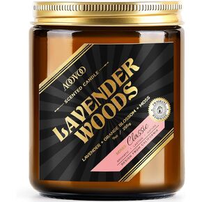 AOOVOO Scented Candles for Home Scented, Wood Wicked Candles Christmas Birthday Gifts for Women Mom Men, Natural Soy Candle | Vanilla Bean Candle, White Jar - 9oz