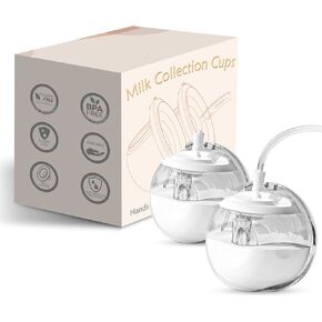 Wearable Silicone Milk Collection Cups,Closed System Breast Milk Collection Cups,BreastMilk Collector Cup,Pump On The Go-24mm(2PCS)