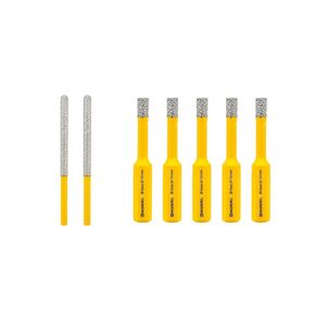 HIGHDRIL Tuck Point Pin Diamond Bit - 2pcs 4 5/8" Length x 1/4" Round Shank Diamond Glitter Bit for Wet/Dry Removing Old Mortar Grinding/Shaping Masonry,Stone,Concrete,Inside Corners