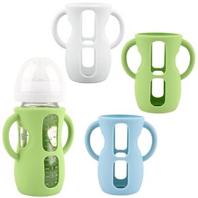 3 Pack Silicone Sleeves for Avent Natural Glass Baby Bottles, Anti Breakage Baby Bottle Holder with Handles, Compatible Philips Avent Glass Natural Baby Bottle 4 oz