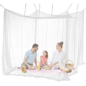 Mosquito Net for Bed - Mosquito Netting for Patio - Mosquito Tent with Patio, Camping, Outdoor and Travelling, with 1 Storage Bag, 8 Pegs, 8 Stoppers and 8 Pieces of 1.4m Blue Rope
