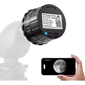 WiFi Telescope Eyepiece Camera for 24mm-50mm Microscopes, Spotting Scopes, Binoculars & Digital Telescope Accessories - 32GB Storage, Ideal for Moon, Bird Watching