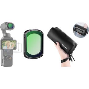 NEEWER Magnetic Black Diffusion 1/2 Filter and Protective Carrying Bag Storage Case Compatible with DJI Osmo Pocket 3 Creator Combo Accessories