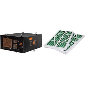 WEN AF1270 4.2-Amp 3-Speed Remote-Controlled Industrial-Strength Air Filtration System (750/950/1270 CFM) and WEN Woodworking Air Filters, 5-Micron Outer Filter