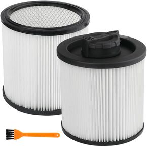 2Pcs DXVC6910 Cartridge Filter Replacement Compatible with Dewalt DXV06P DXV09P DXV10P DXV10PL DXV10SA DXV12P DXV14P DXV16P, Fit Wet Dry Vacuum Cleaners 6 to 16 Gallon